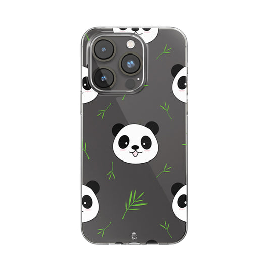 Cute Panda Face Clear Silicone Case