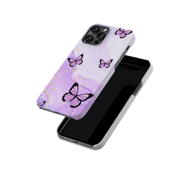 Lavender Butterfly Pattern Slim Hard Case
