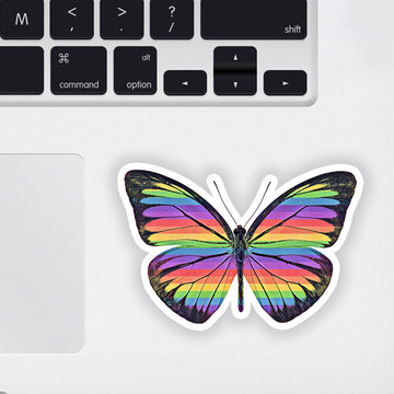 Rainbow Butterfly Laptop Sticker