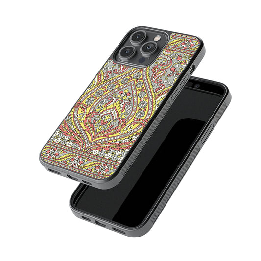 Cotton Paisley Glossy Metal Phone Case