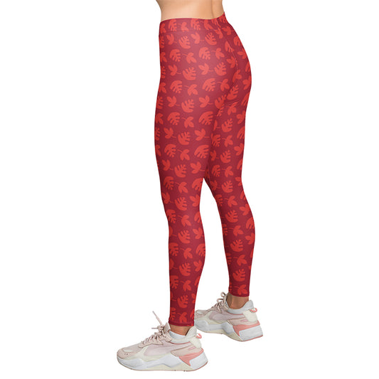 Crimson Leaf High Waist Leggings