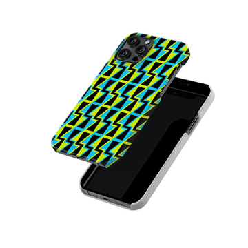 Neon Blue, Green Stripes Slim Hard Case