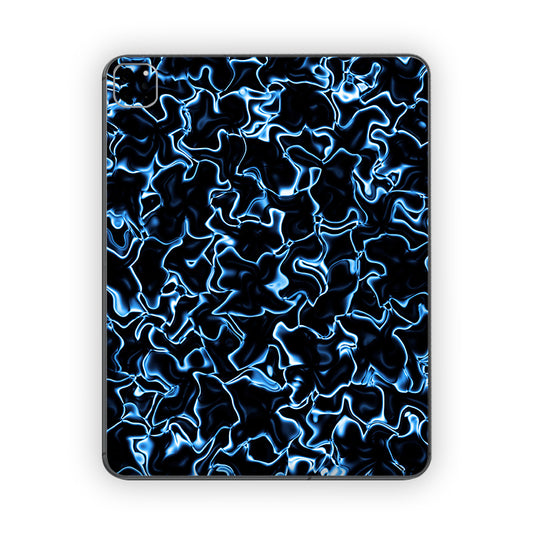 Neon Blue Liquid Chrome Ipad Skin