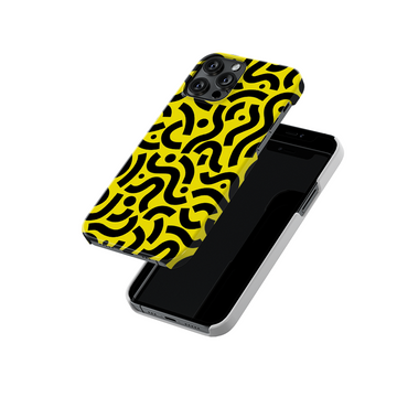 Yellow Black Doodles Slim Hard Case