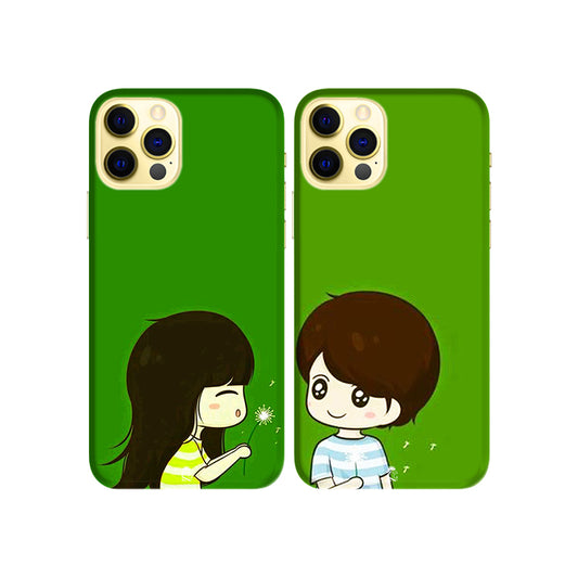 Cute Little Couple Slim Hard Couple Phone Case