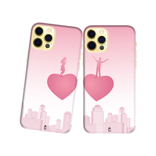Heart Balloon Slim Hard Couple Phone Case