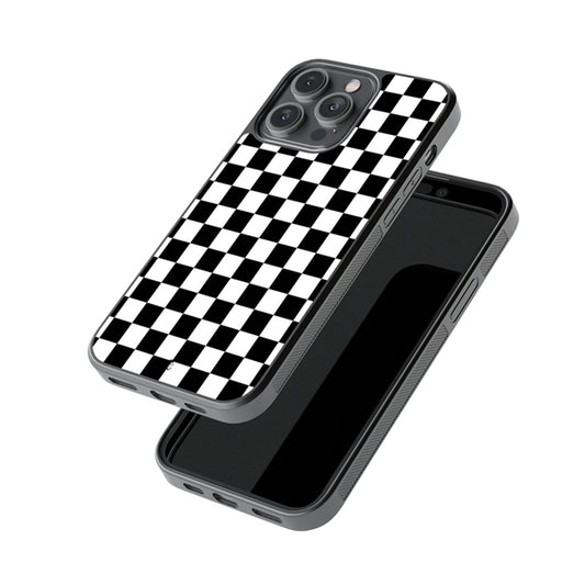 Checker Box Pattern Glossy Metal Case