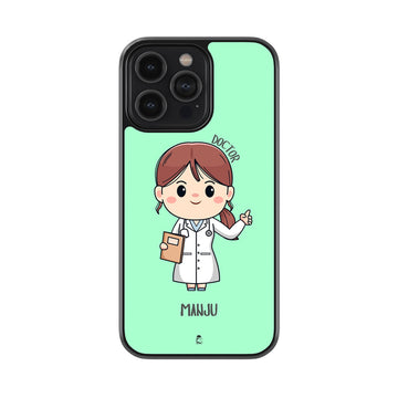 Custom Girl Doctor Name Glossy Metal Case