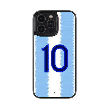 Jersey Number 10 with Blue Glossy Metal Case