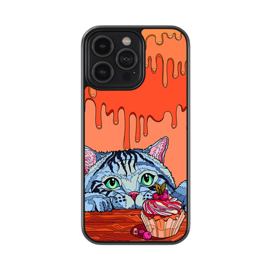 House Cat Waiting For Cupcake Glossy Metal Case