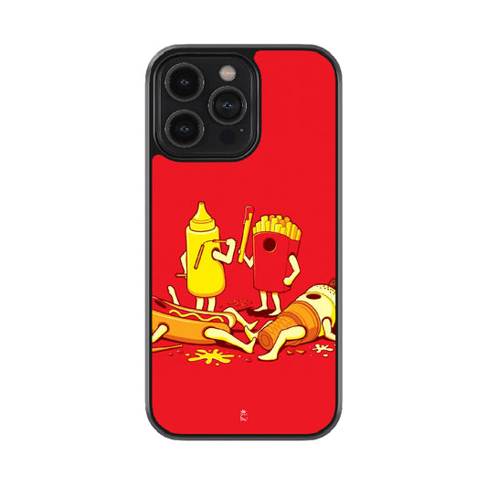 Battel Between Fries and Sauce Glossy Metal Case
