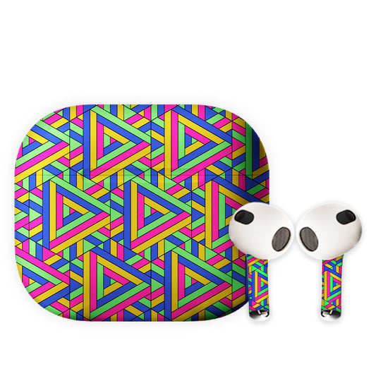 Abstractive Triangles Earbuds Skin