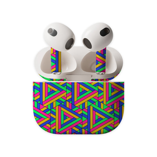 Abstractive Triangles Earbuds Skin