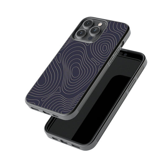 Navy Topography Glossy Metal Case