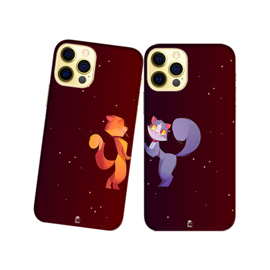 Animal Love Slim Hard Couple Phone Case