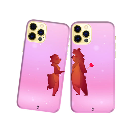 Bear Family Slim Hard Couple Phone Case