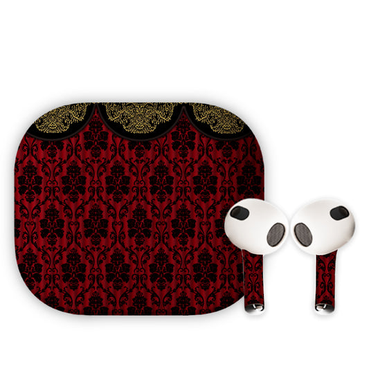 Red Motif Earbuds Skin