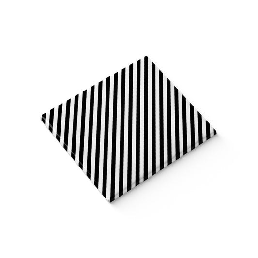 Black and White Stripes Fridge Magnet