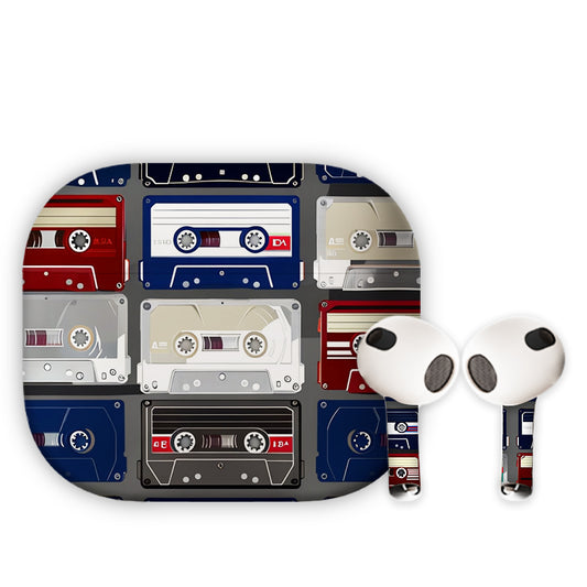 Old Music Tapes Earbuds Skin