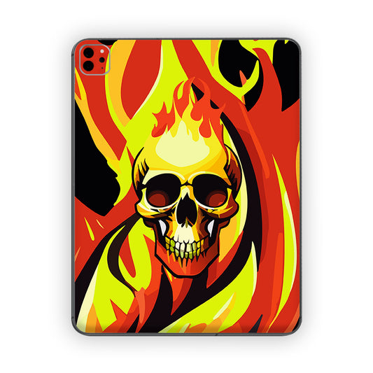 Red Skull Flame Ipad Skin