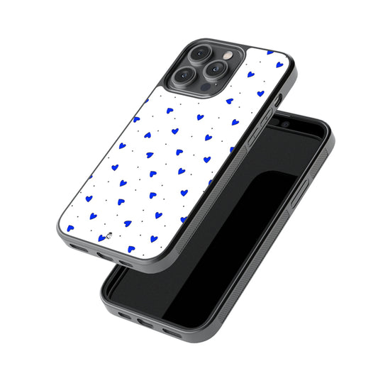 Cute Little Blue Hearts Glossy Metal Case