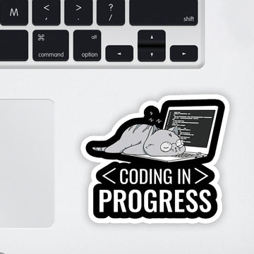 Coding In Progress Laptop Sticker