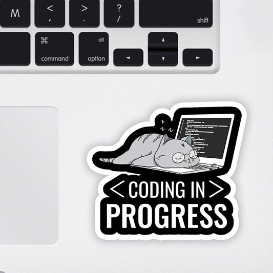 Coding In Progress Laptop Sticker