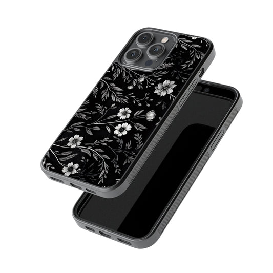 Black Floral Garden Glossy Metal Case