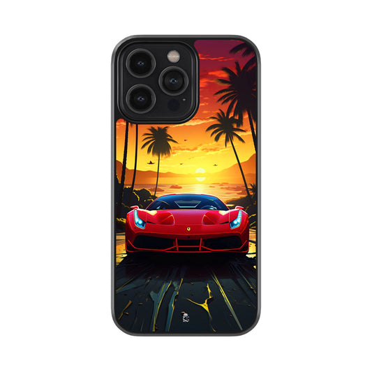 Super Car In Beach Glossy Metal Case