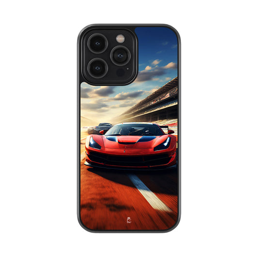Red Racing Ferrari Glossy Metal Case