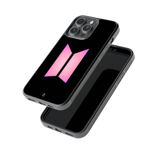 Pink BTS Logo Glossy Metal Case