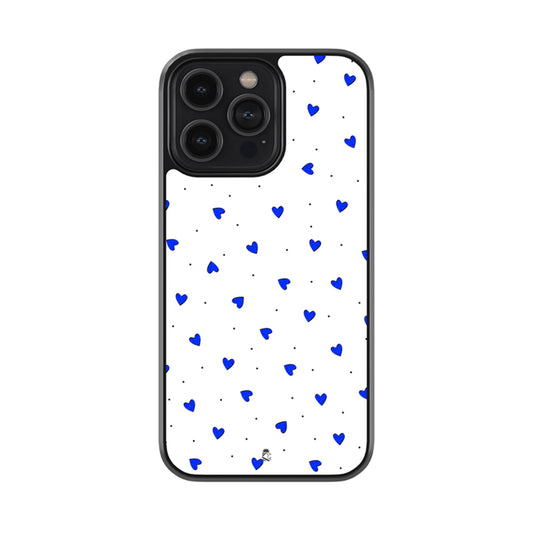 Cute Little Blue Hearts Glossy Metal Case