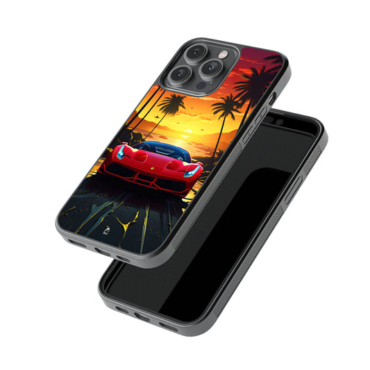 Super Car In Beach Glossy Metal Case