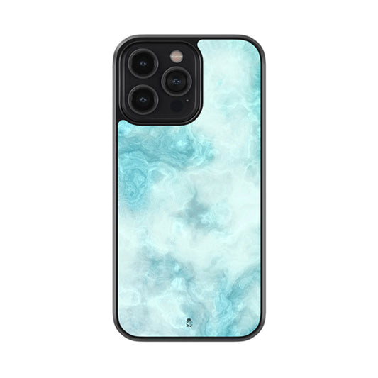 Pale Blue Marble Glossy Metal Case