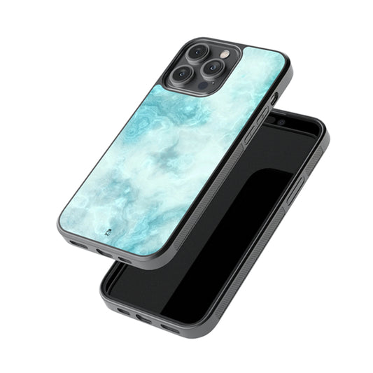 Pale Blue Marble Glossy Metal Case