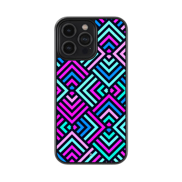 Blue Purple Arcades Pattern Glossy Metal Case