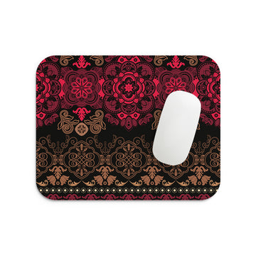 Red Mandala Pattern Mouse Pad