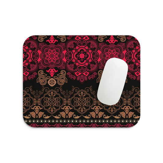 Red Mandala Pattern Mouse Pad