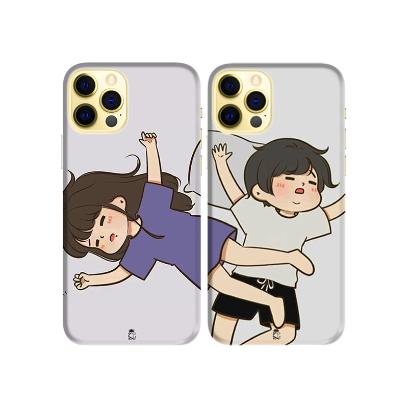 Sleepy Pair Slim Hard Couple Phone Case