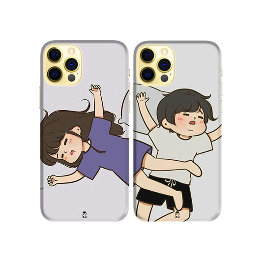Sleepy Pair Slim Hard Couple Phone Case