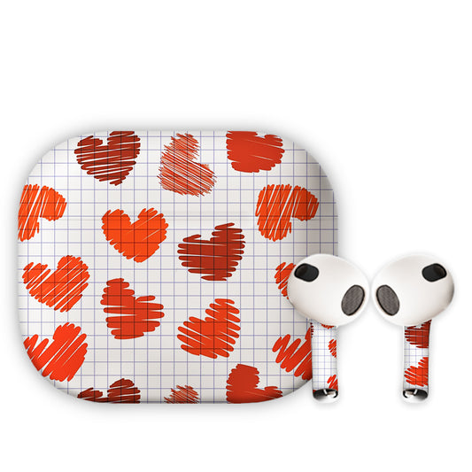 Sketchy Hearts Earbuds Skin