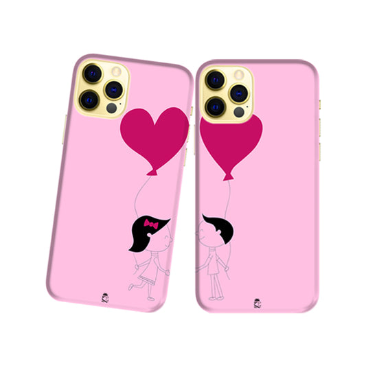 Love Heart Balloons Slim Hard Couple Phone Case