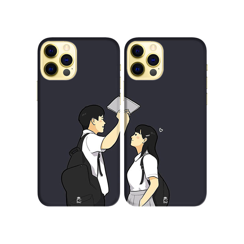 School Love Slim Hard Couple Phone Case