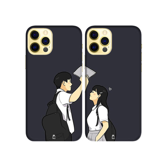School Love Slim Hard Couple Phone Case