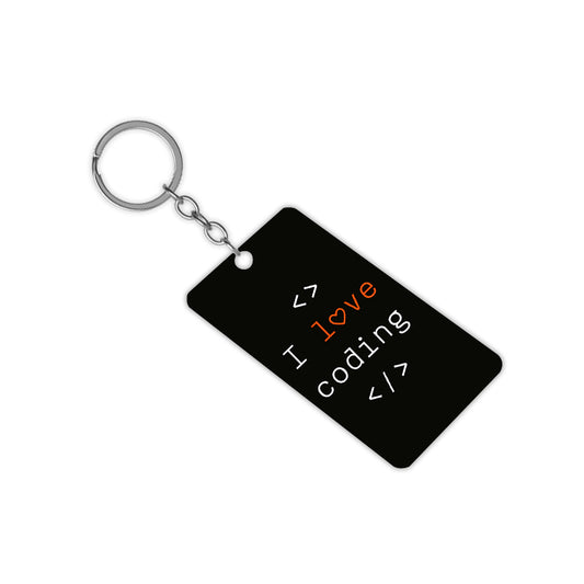 I Love Coding Keychain
