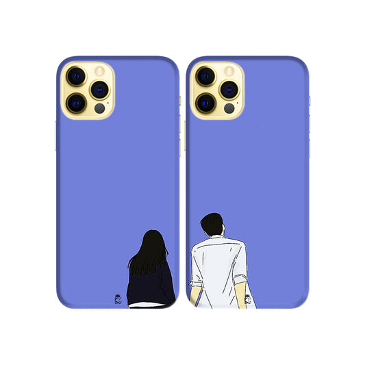 Sky Gazing Couple Slim Hard Couple Phone Case