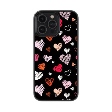 Doodle Hearts Glossy Metal Case