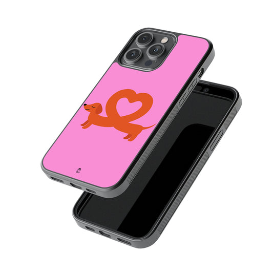 Dachshund Love Heart Glossy Metal Case