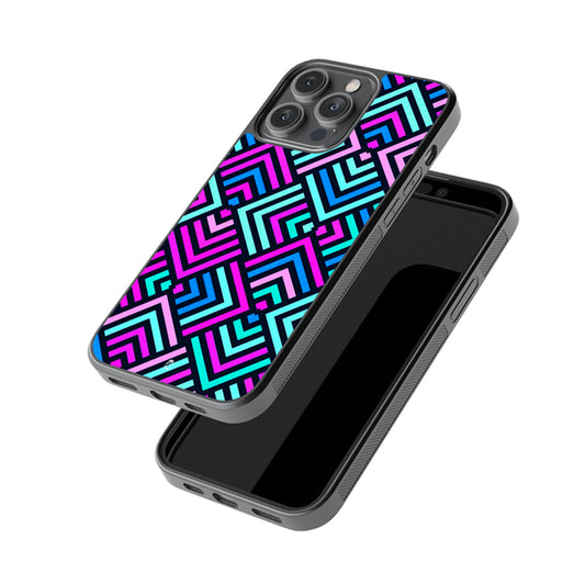 Blue Purple Arcades Pattern Glossy Metal Case