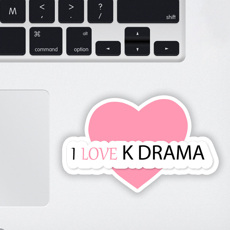 I Love K Drama Laptop Sticker
